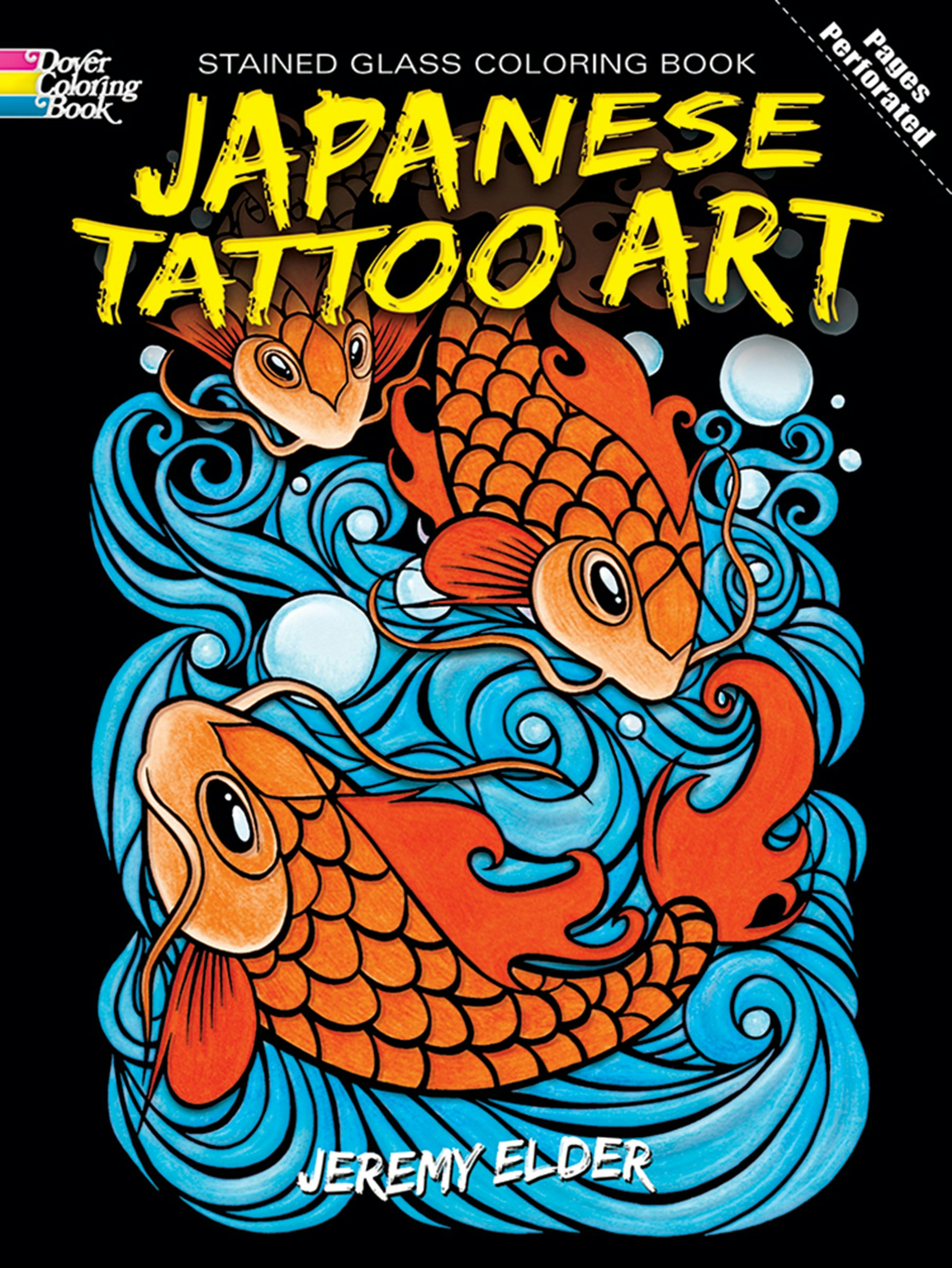 Japanese Tattoo Art Stained Glass Coloring Book – Dover Publications