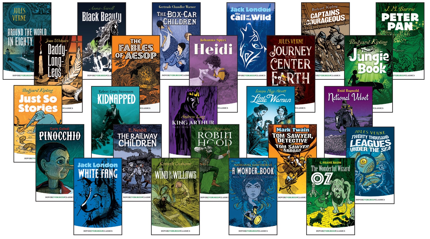 Evergreen Classics 25 Book Set – Dover Publications