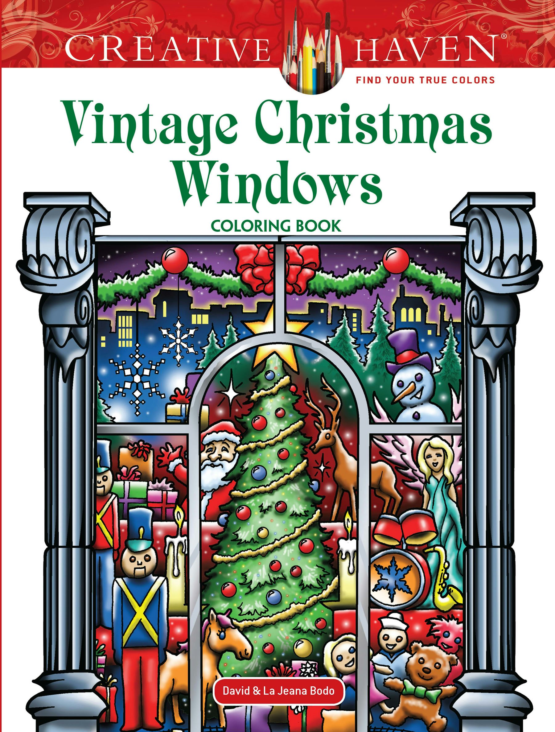 Creative Haven Vintage Christmas Windows Coloring Book – Dover