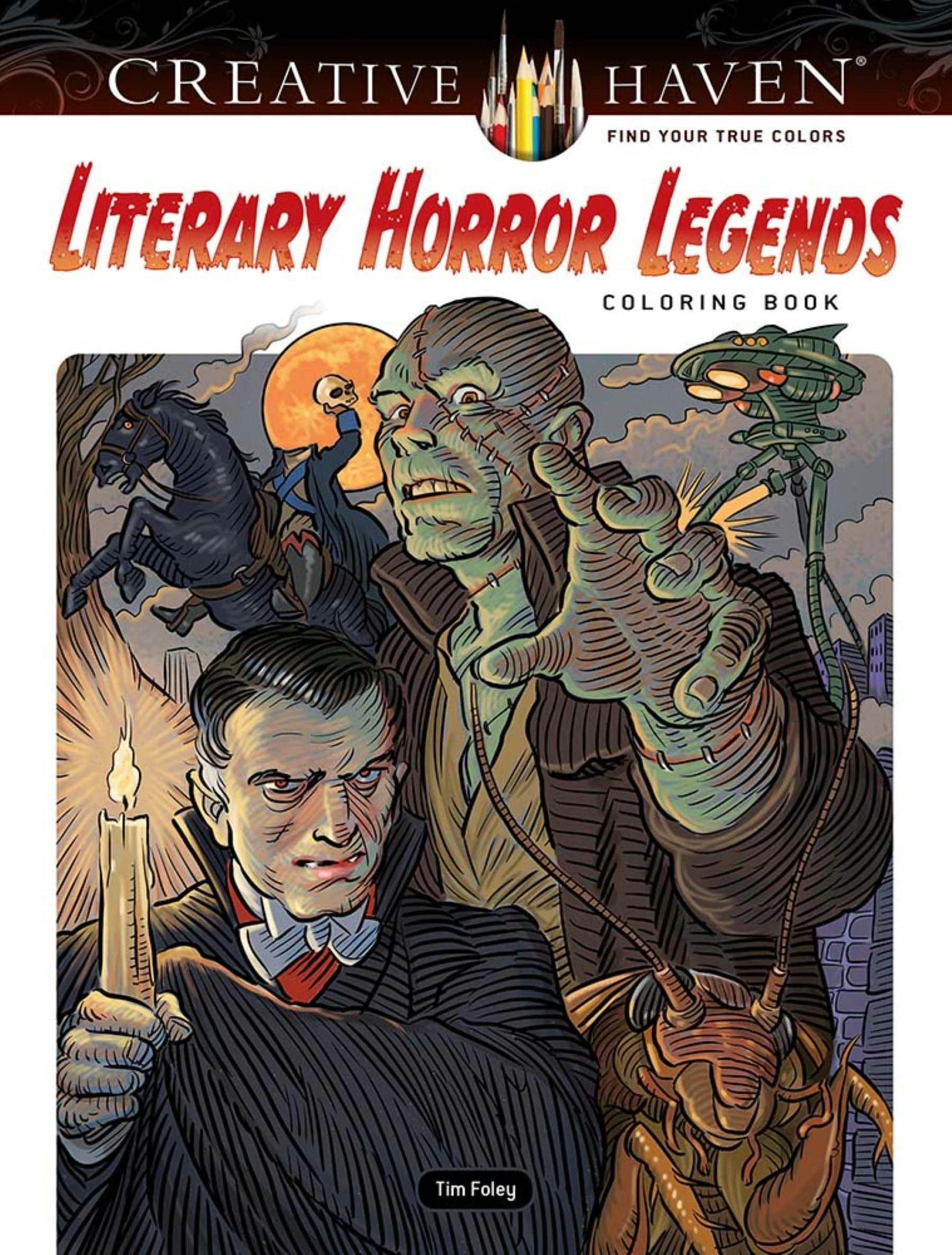 Creative Haven Literary Horror Legends Coloring Book – Dover