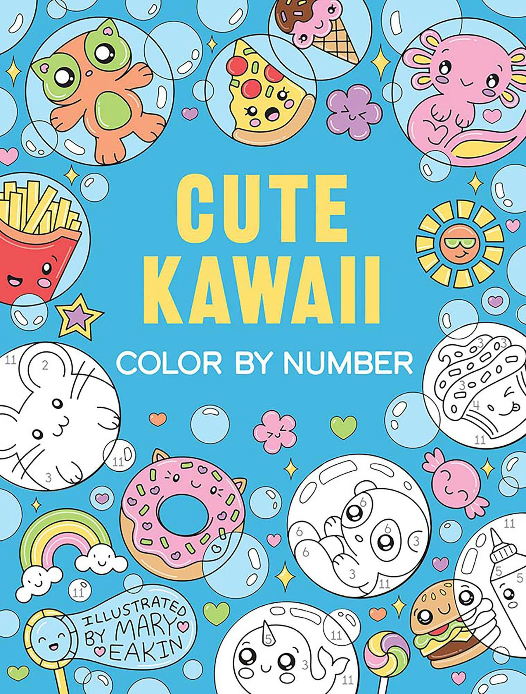 Kawaiiページ Cute Kawaii Color by Number – Dover Publications