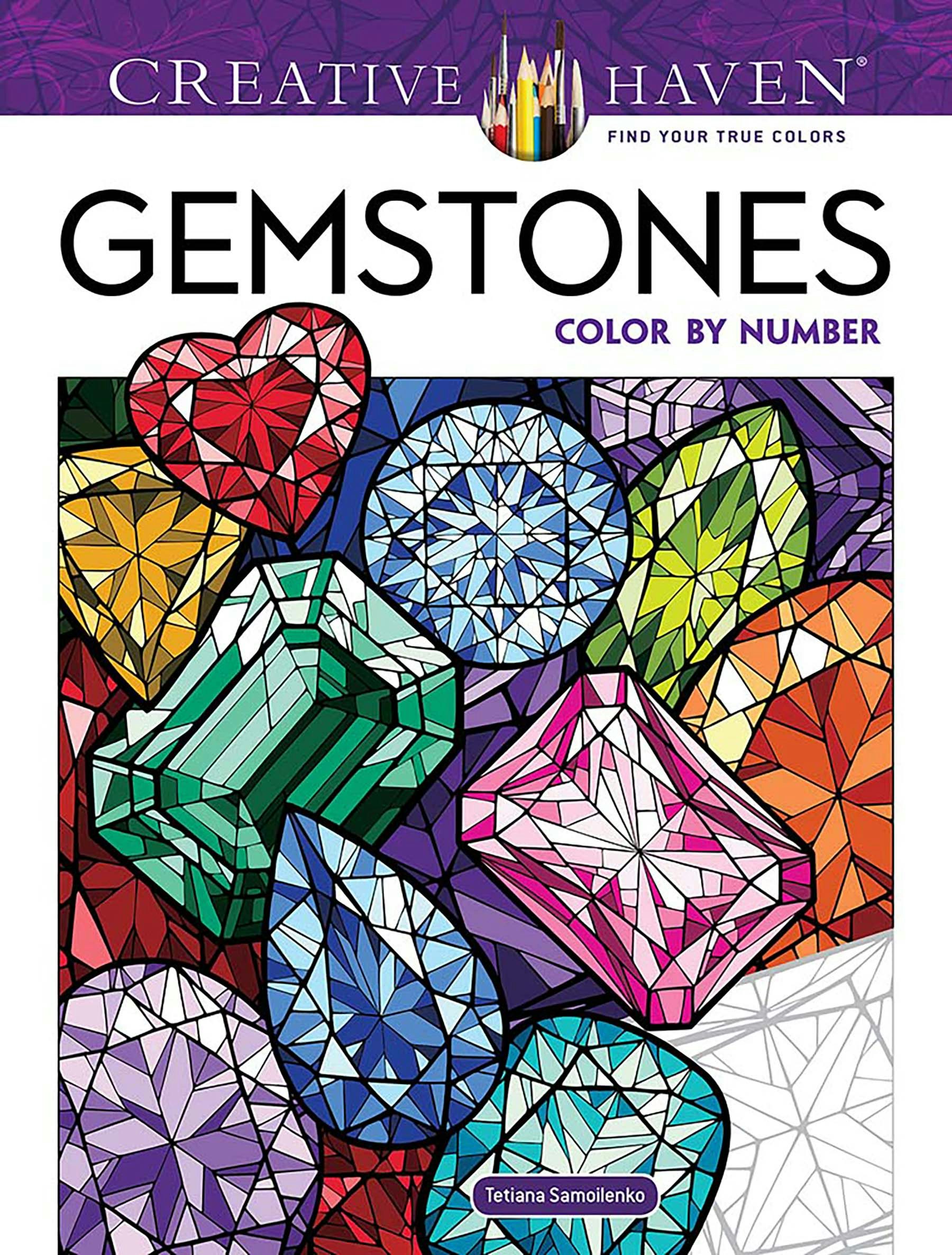 Creative Haven Gemstones Color by Number – Dover Publications