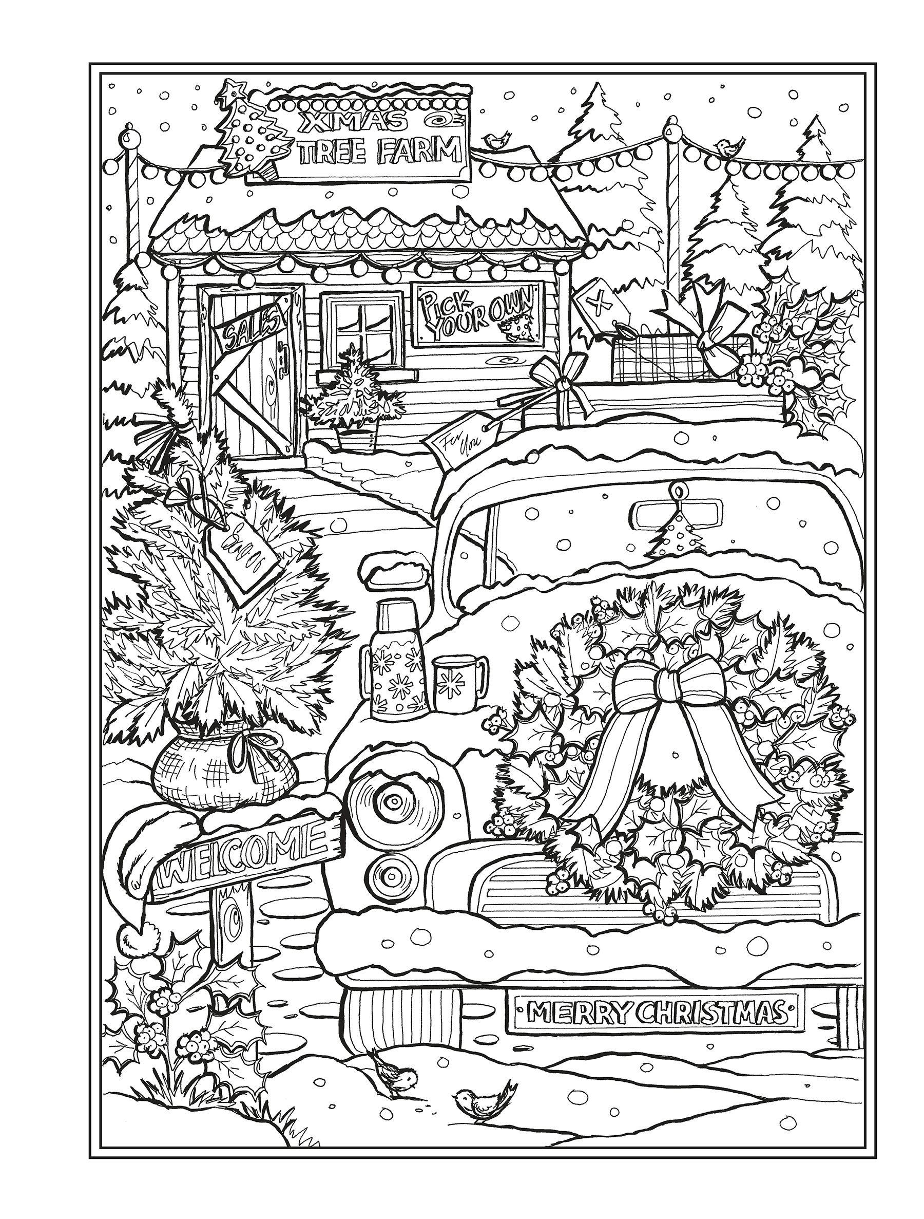 Creative Haven Country Christmas Coloring Book – Dover