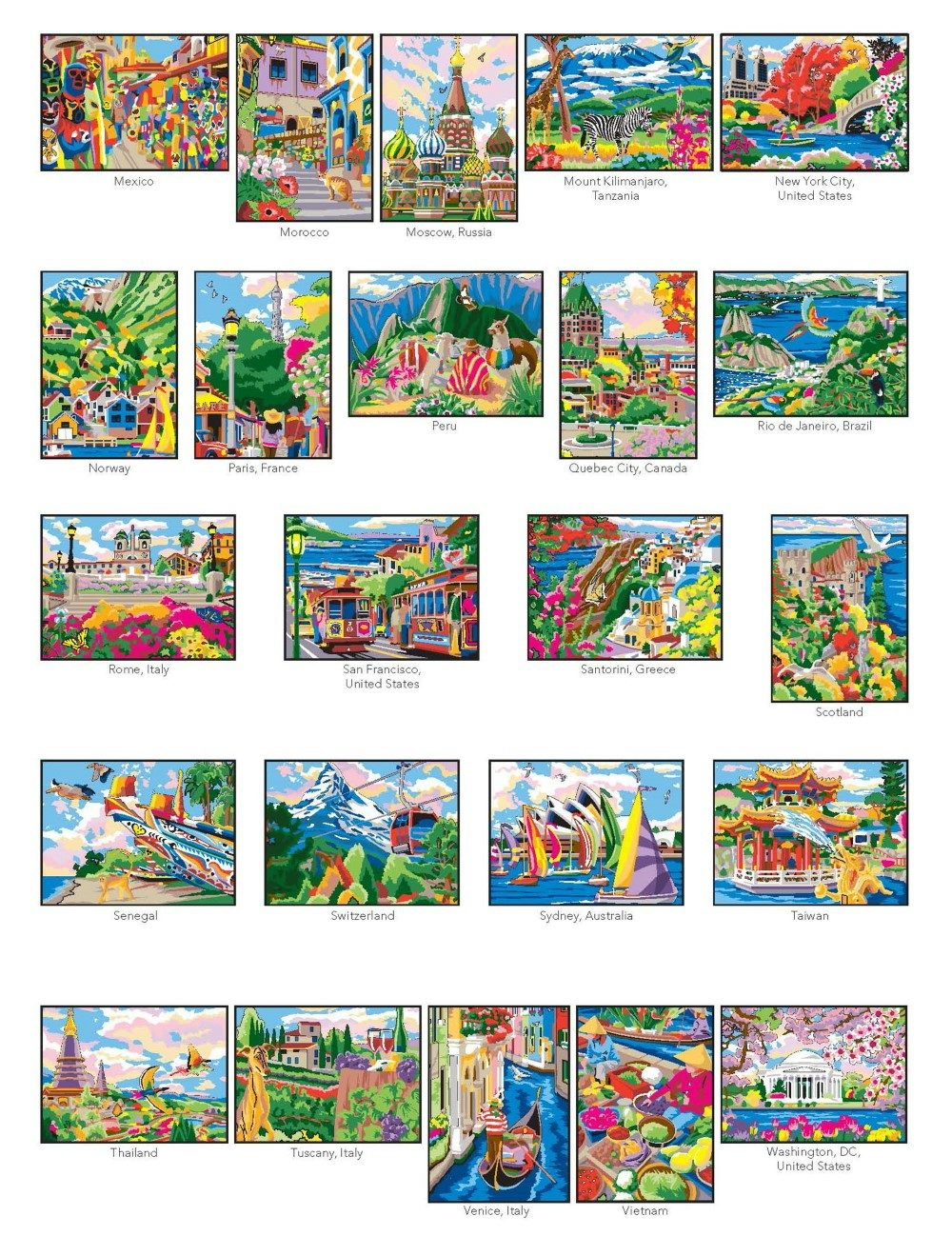 Creative Haven Around the World Color by Number – Dover Publications